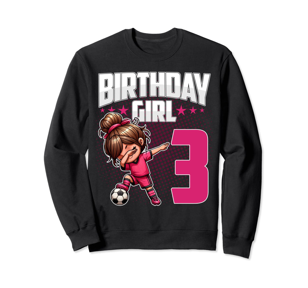 3Rd Birthday Soccer Dabbing 3 Sweatshirt - Minimalist Print for Adults