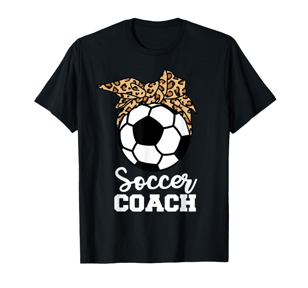 Soccer Coach Funny Leopard Soccer Coach T-Shirt - Unique Graphic for Adults