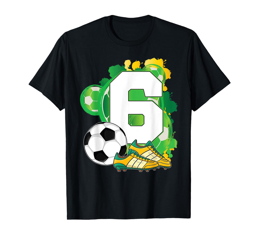 6Th Birthday Soccer Theme Party 6 T-Shirt - Unique Graphic for Adults