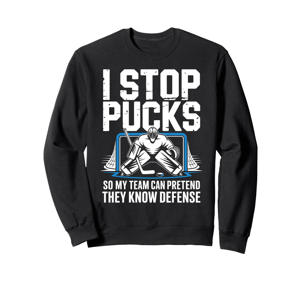 Funny Ice Hockey Goalkeeper Sweatshirt - Casual Everyday Wear for Adults