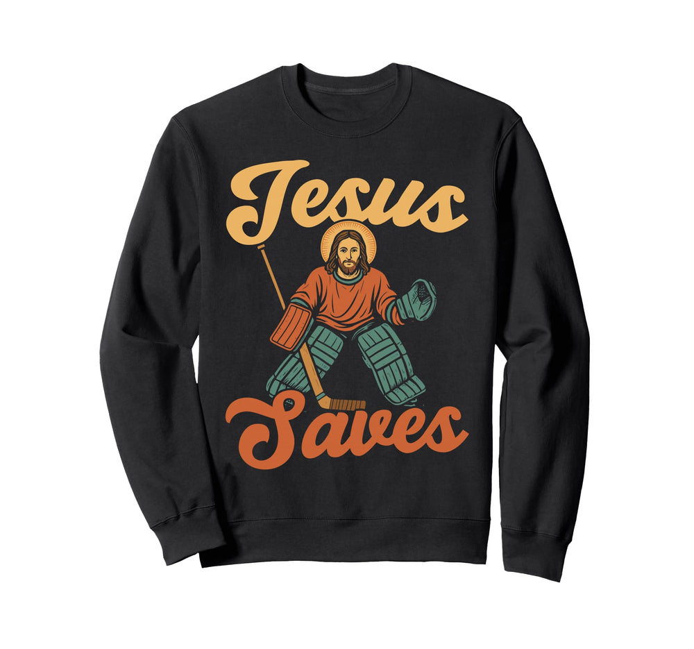 Ice Hockey Goalie Goalkeeper Jesus Sweatshirt - Novelty Apparel Unisex