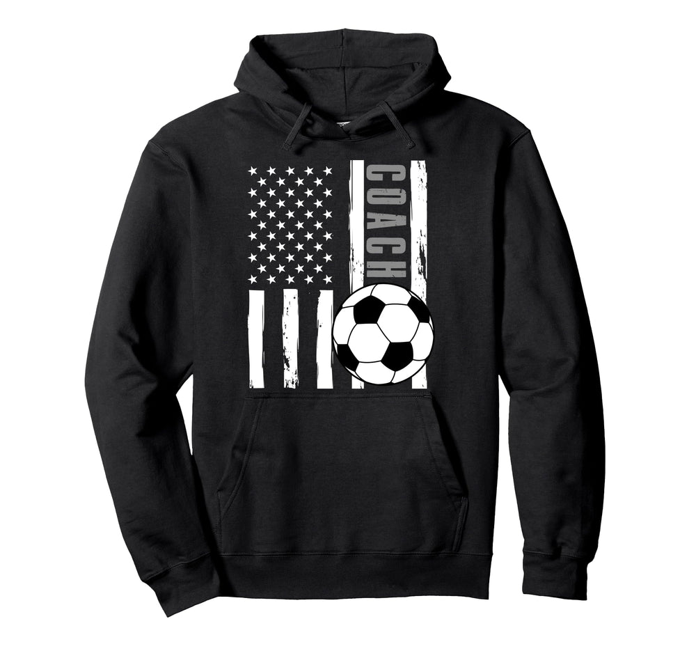 Usa Flag Soccer Coach Funny Soccer Hoodie - Streetwear Style Unisex