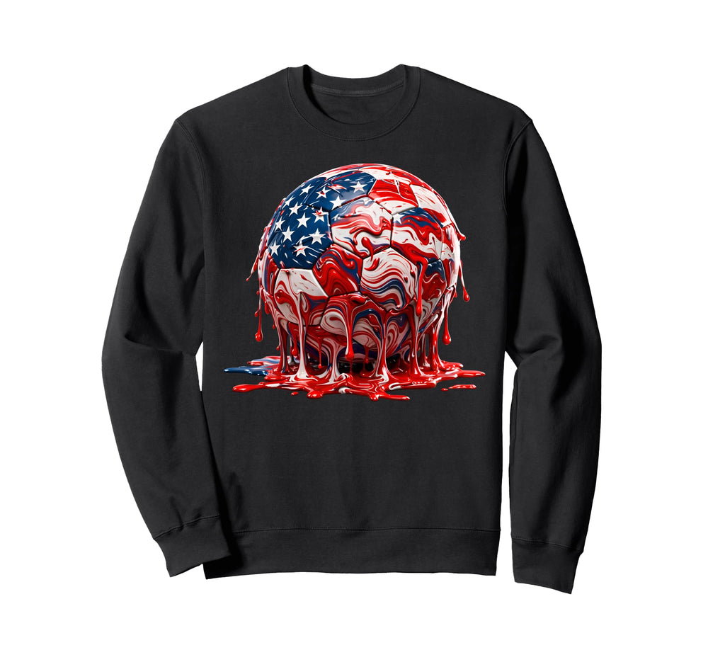 4Th July Soccer Melting Patriotic Sweatshirt - Aesthetic Graphic Men Women