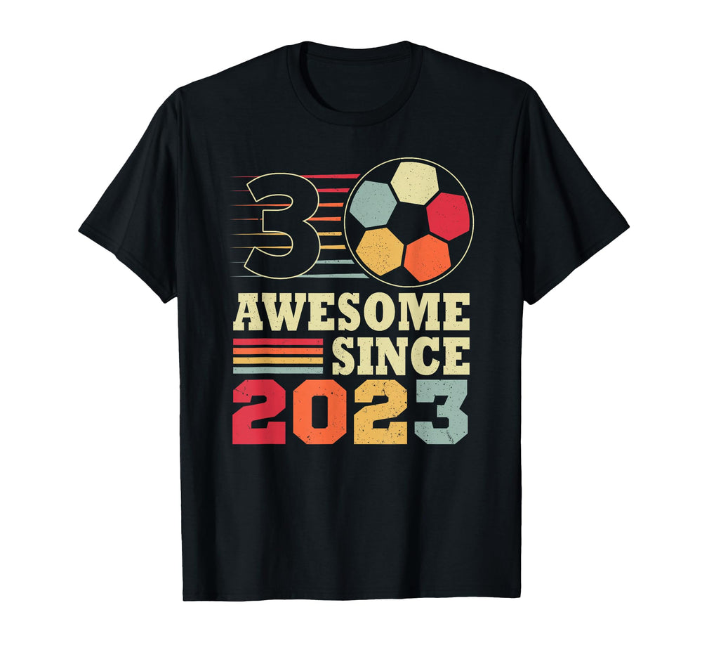 Awesome 3 Since 2023 Soccer 3Rd Birthday T-Shirt - Graphic Print for Adults