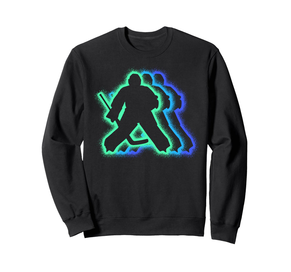 Hockey Goalkeeper Silhouettes Ice Sweatshirt - Casual Everyday Wear Unisex
