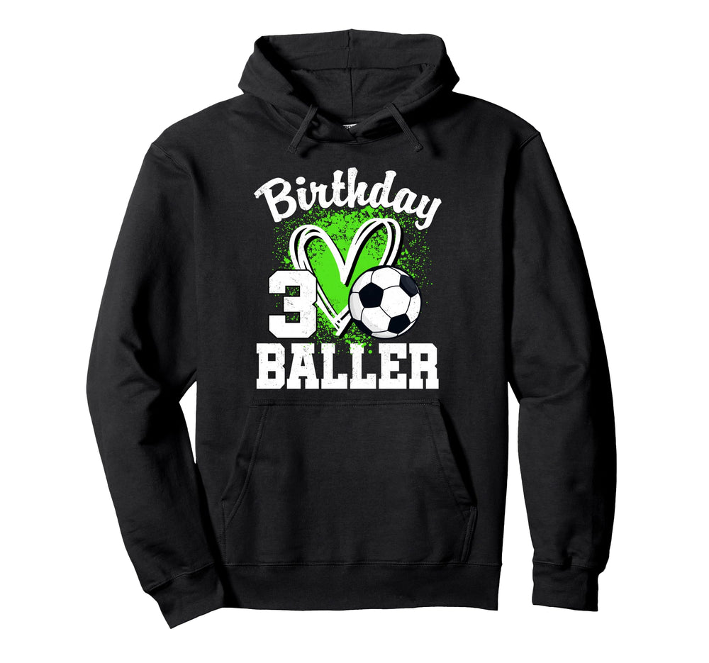 3Rd Birthday Baller 3 Year Old Hoodie - Fun Novelty Design Men Women