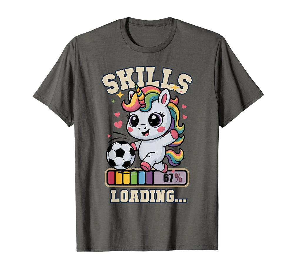 Kawaii Skills Loading Soccer T-Shirt - Fun Novelty Design for Adults