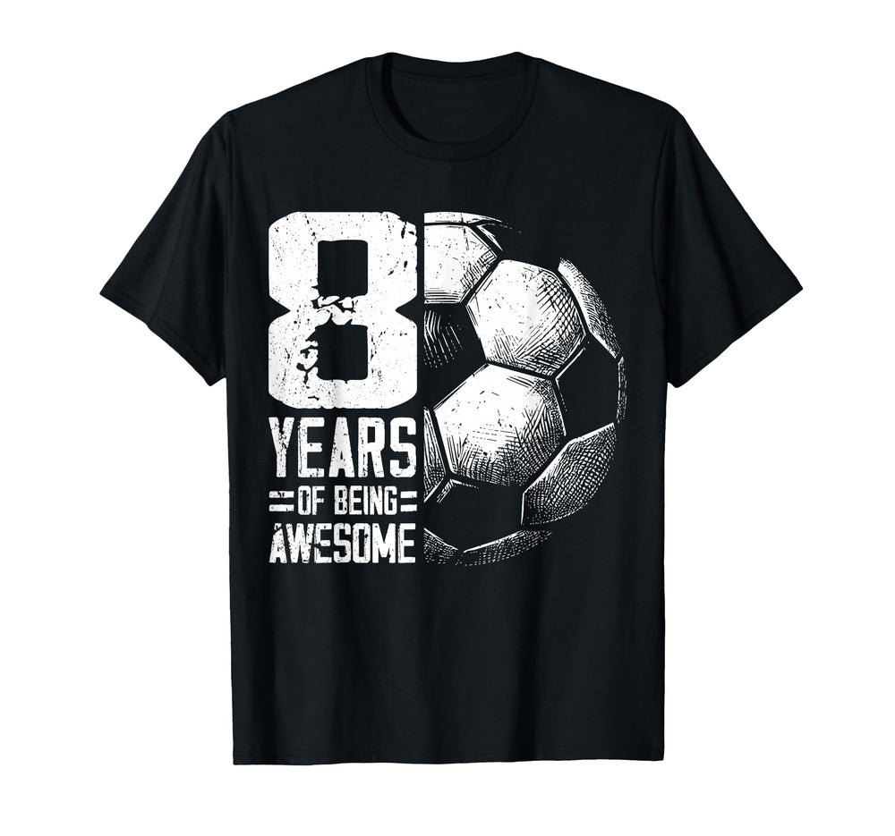 8Th Birthday Soccer Player Football 8 T-Shirt - Unique Graphic Men Women