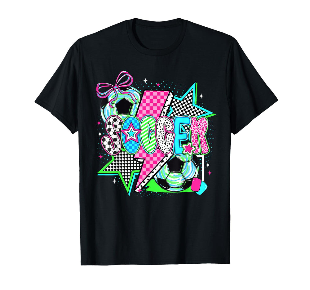 Soccer Bow Checkered Soccer Lovers Funny T-Shirt - Graphic Print Unisex