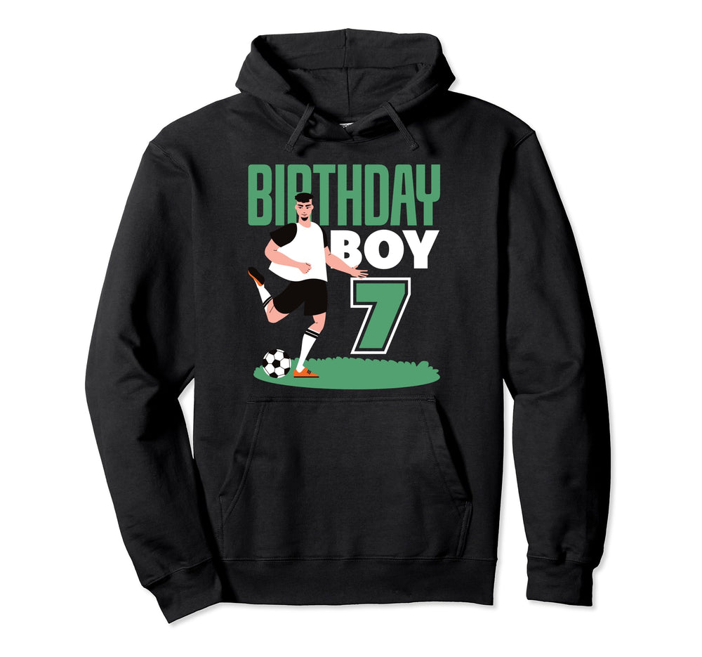 7Th Birthday 7 Years Soccer Football Hoodie - Fun Novelty Design Men Women