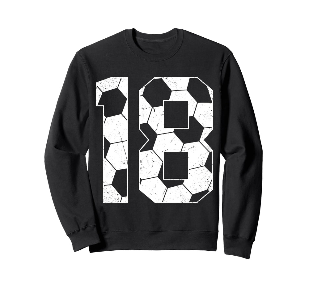 18Th Birthday Soccer Player Football 18 Sweatshirt - Trendy Graphic Unisex