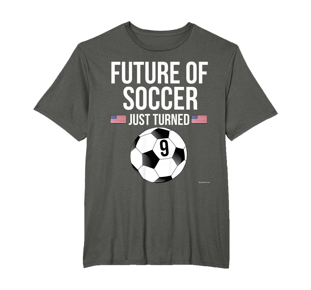 9Th Birthday Soccer 9 Year Old Birthday T-Shirt - Graphic Print for Adults