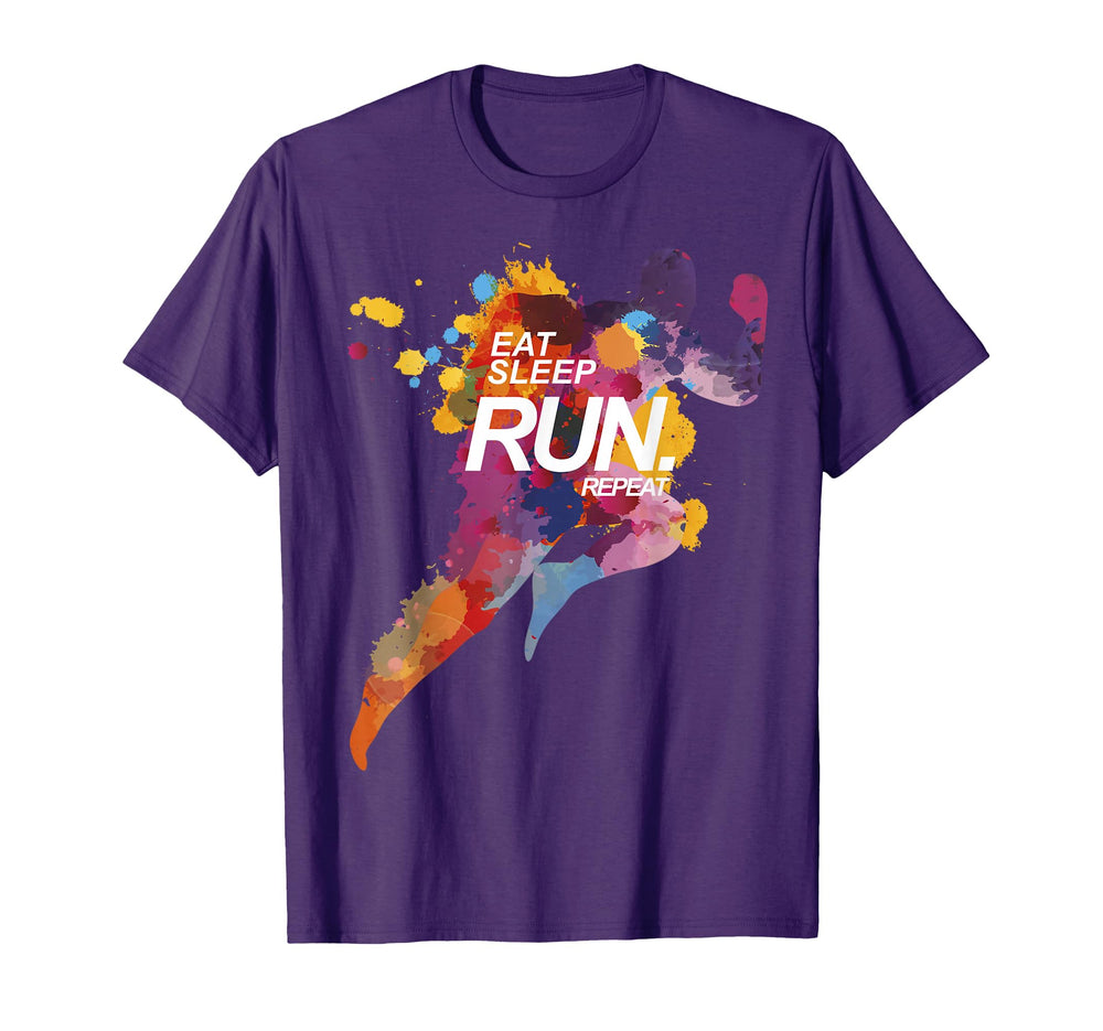 Eat Sleep Run Repeat Funny Runner Gift T-Shirt - Novelty Apparel Unisex
