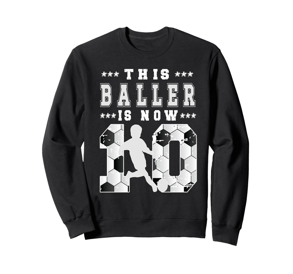 10Th Birthday Soccer Ten Year Old Soccer Sweatshirt - Graphic Print Unisex