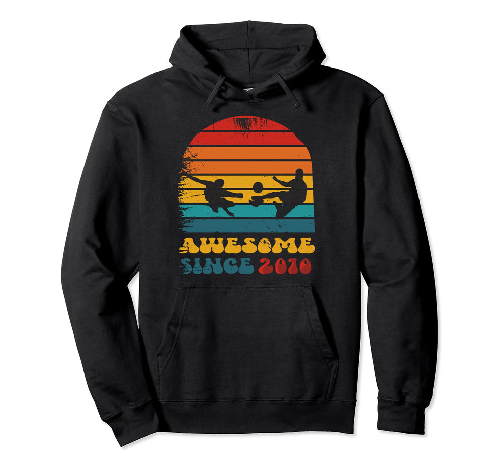 Awesome Since 2010 Soccer Player Birthday Hoodie - Minimalist Print Unisex