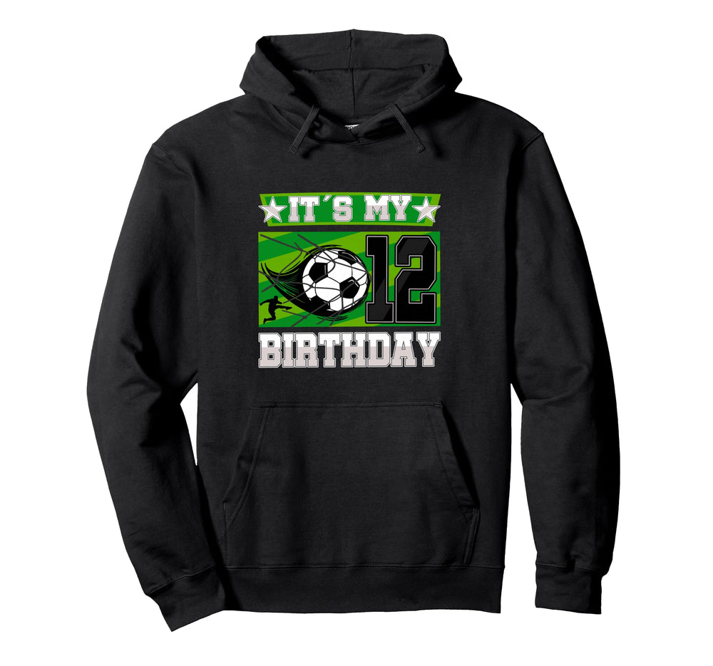 Soccer Birthday Party 12Th Birthday Hoodie - Minimalist Print for Adults