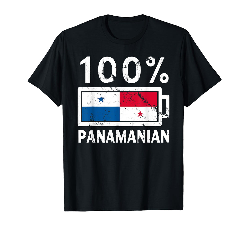 Panama Flag 100 Panamanian Battery Power T-Shirt - Minimalist Print Unisex