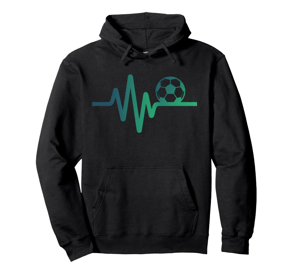 Soccer Heartbeat Line Football Love Gift Hoodie - Trendy Graphic Unisex