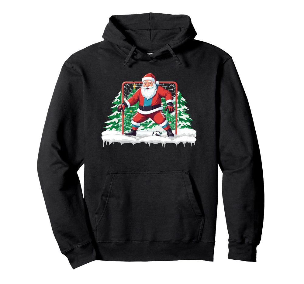 Soccer Goalie Santa Soccer Player Soccer Hoodie - Graphic Print for Adults