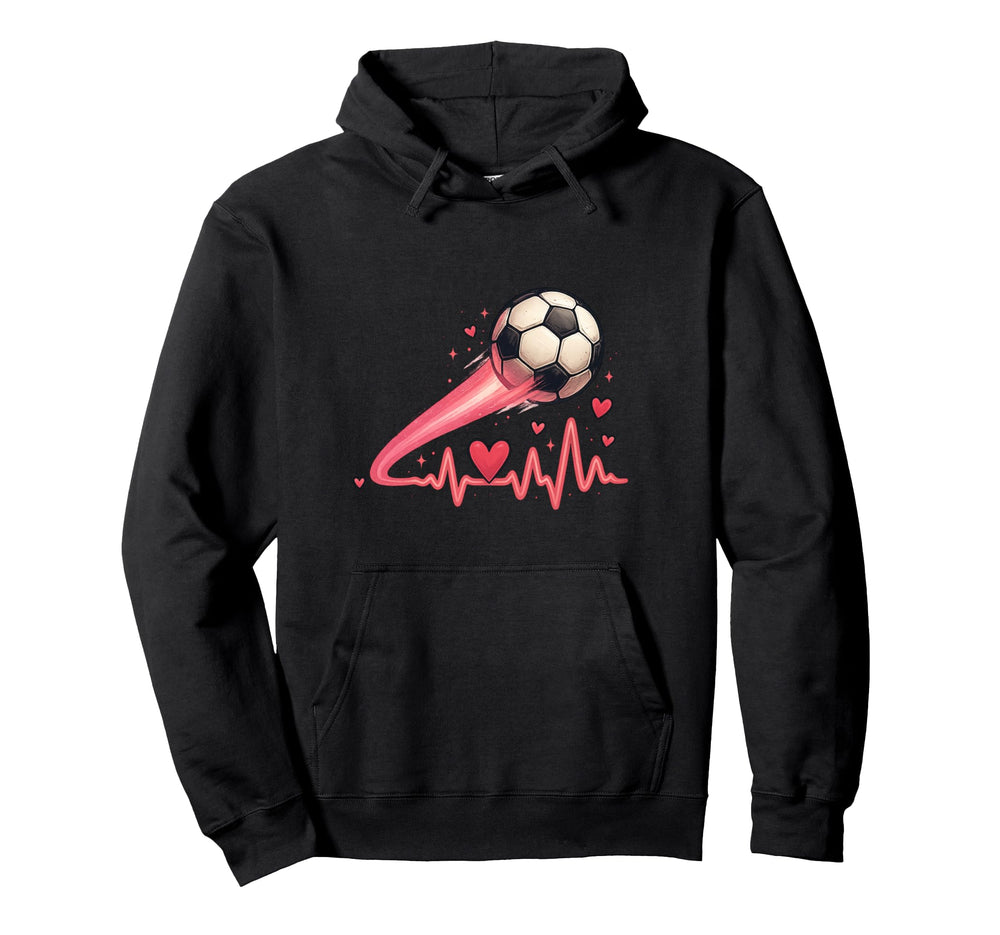 Soccer Heartbeat Motion Energy Art Hoodie - Unique Graphic for Adults