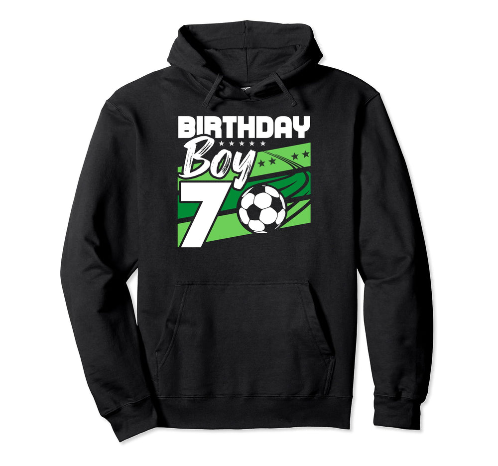 7 Years Old Birthday Soccer Player Hoodie - Custom Art Print for Adults