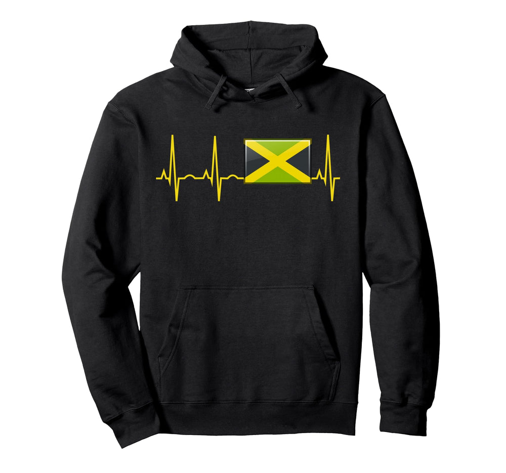 Jamaica Jamaican Heartbeat Hooded Sweatshirt - Minimalist Print Men Women