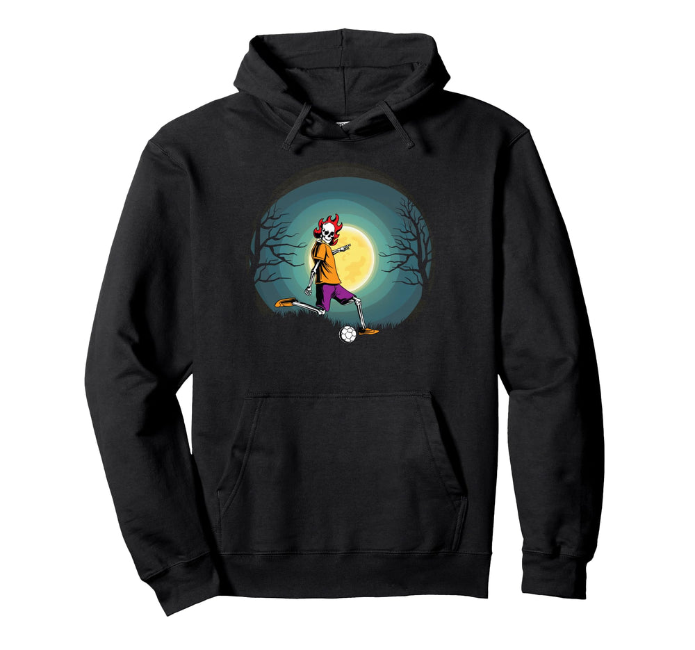 Skeleton Soccer Coach Fan Hoodie - Casual Everyday Wear for Adults