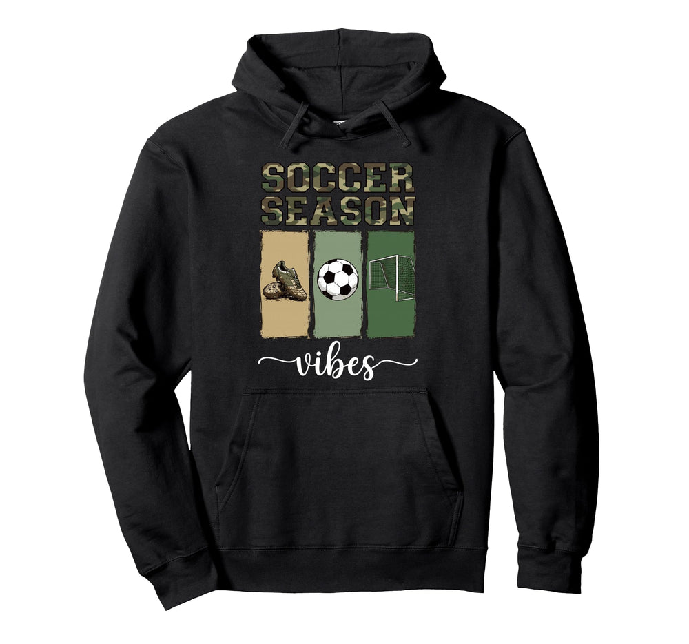 Camo Soccer Season Goal And Cleats Hoodie - Fun Novelty Design Men Women