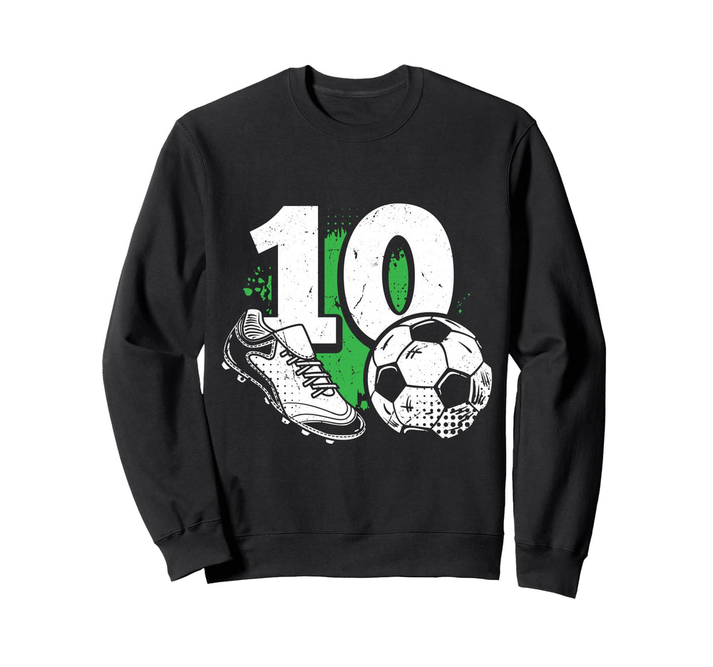 10Th Birthday Soccer Player Sweatshirt - Custom Art Print for Adults