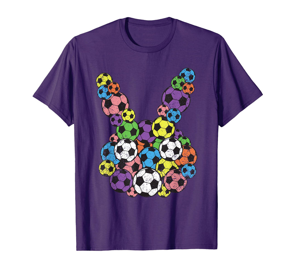 Easter Soccer Lover Bunny Head Ball T-Shirt - Streetwear Style for Adults