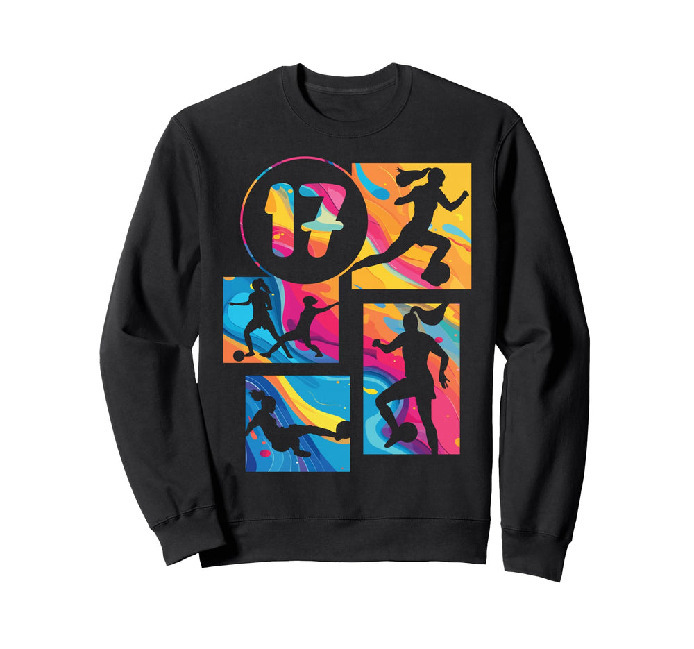 17Th Birthday Soccer Player Sweatshirt - Custom Art Print for Adults