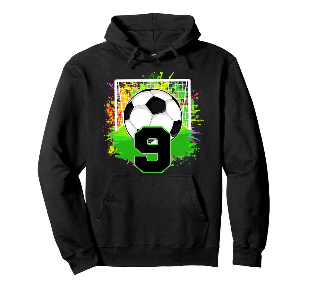 9Th Birthday Soccer 9 Year Old Soccer Hoodie - Custom Art Print for Adults