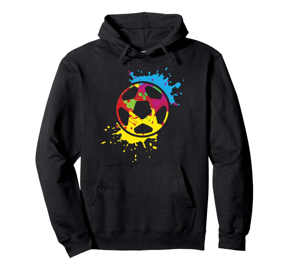 Colorful Soccer Ball Player Team Hoodie - Fun Novelty Design Men Women