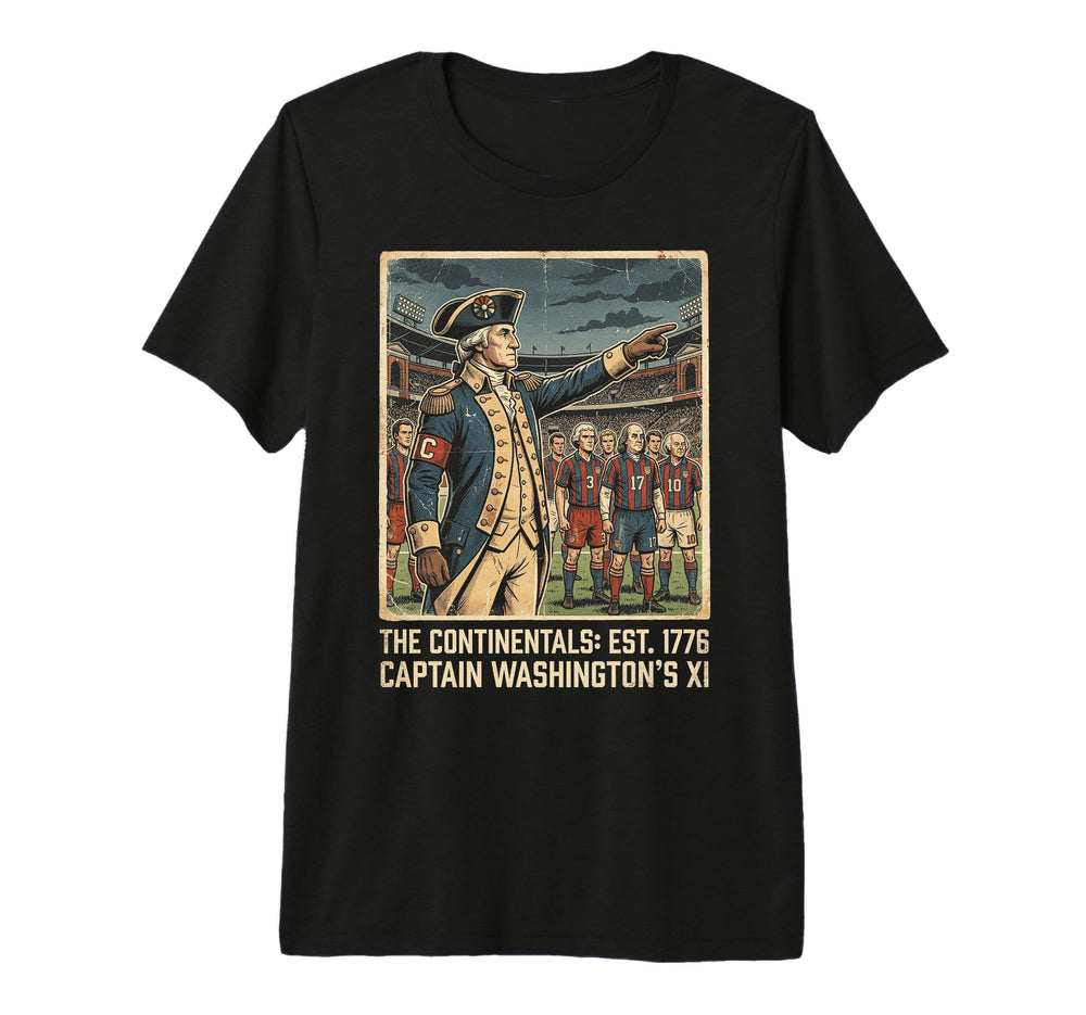 Captain Washingtons Xi Continentals T-Shirt - Minimalist Print for Adults