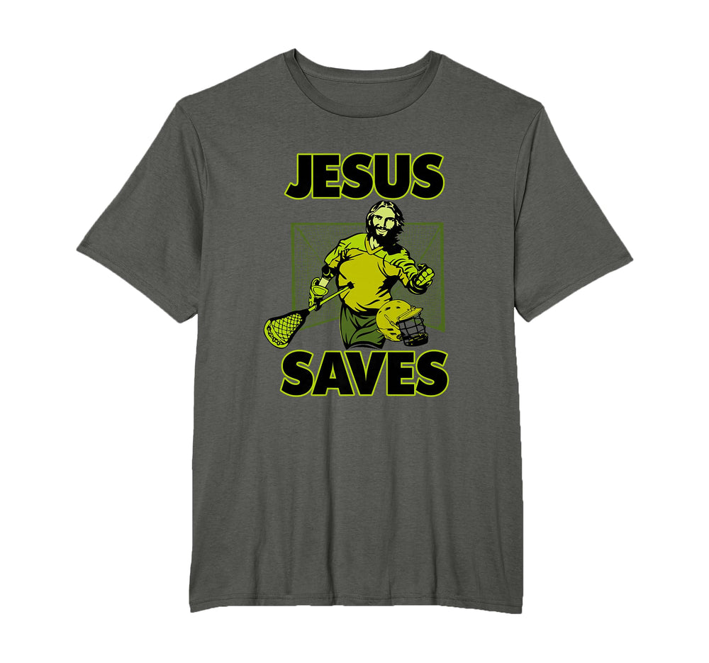 Jesus Lacrosse Goalie Saves Christian Coach T-Shirt - Unique Graphic Unisex
