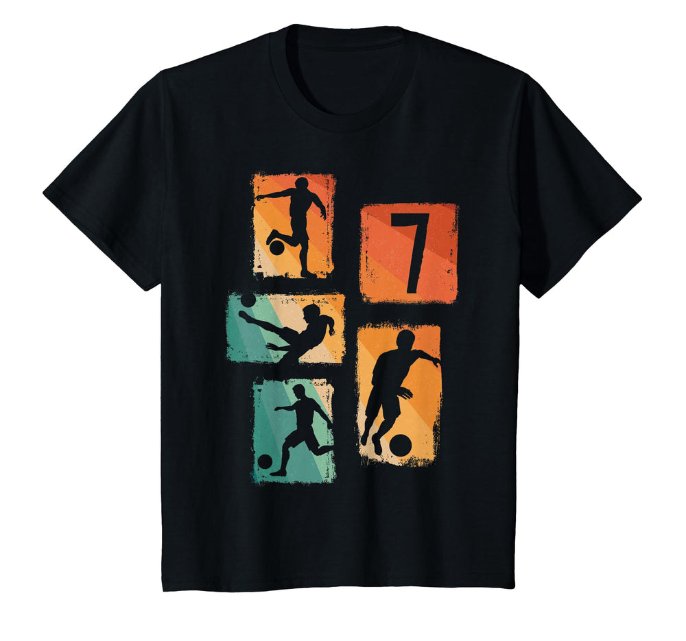 7Th Birthday Soccer Player Football 7 T-Shirt - Trendy Graphic Unisex