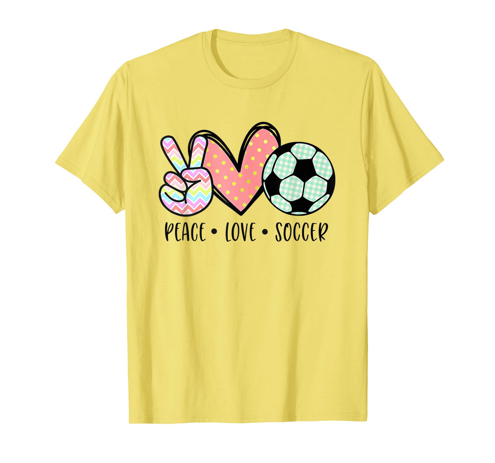 Soccer Lover Gifts Peace Love Soccer T-Shirt - Unique Graphic Men Women