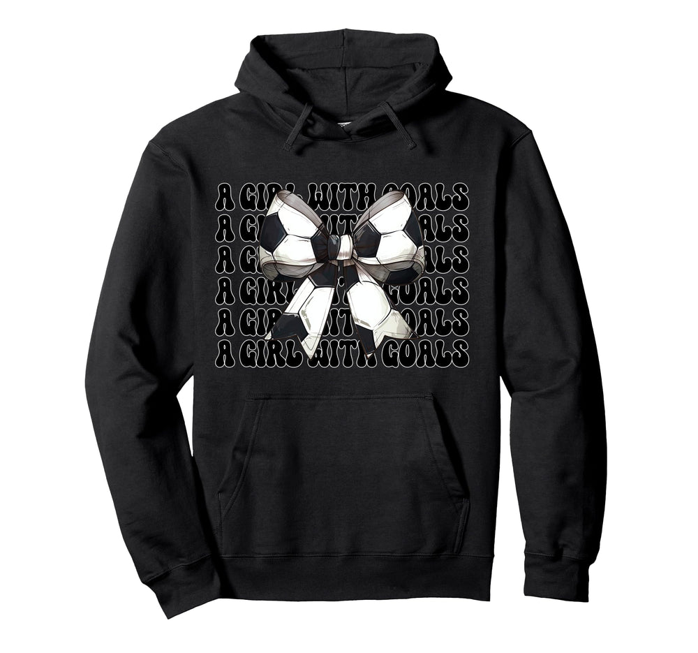 Goals Soccer Coquette Bow Hoodie - Fun Novelty Design Men Women