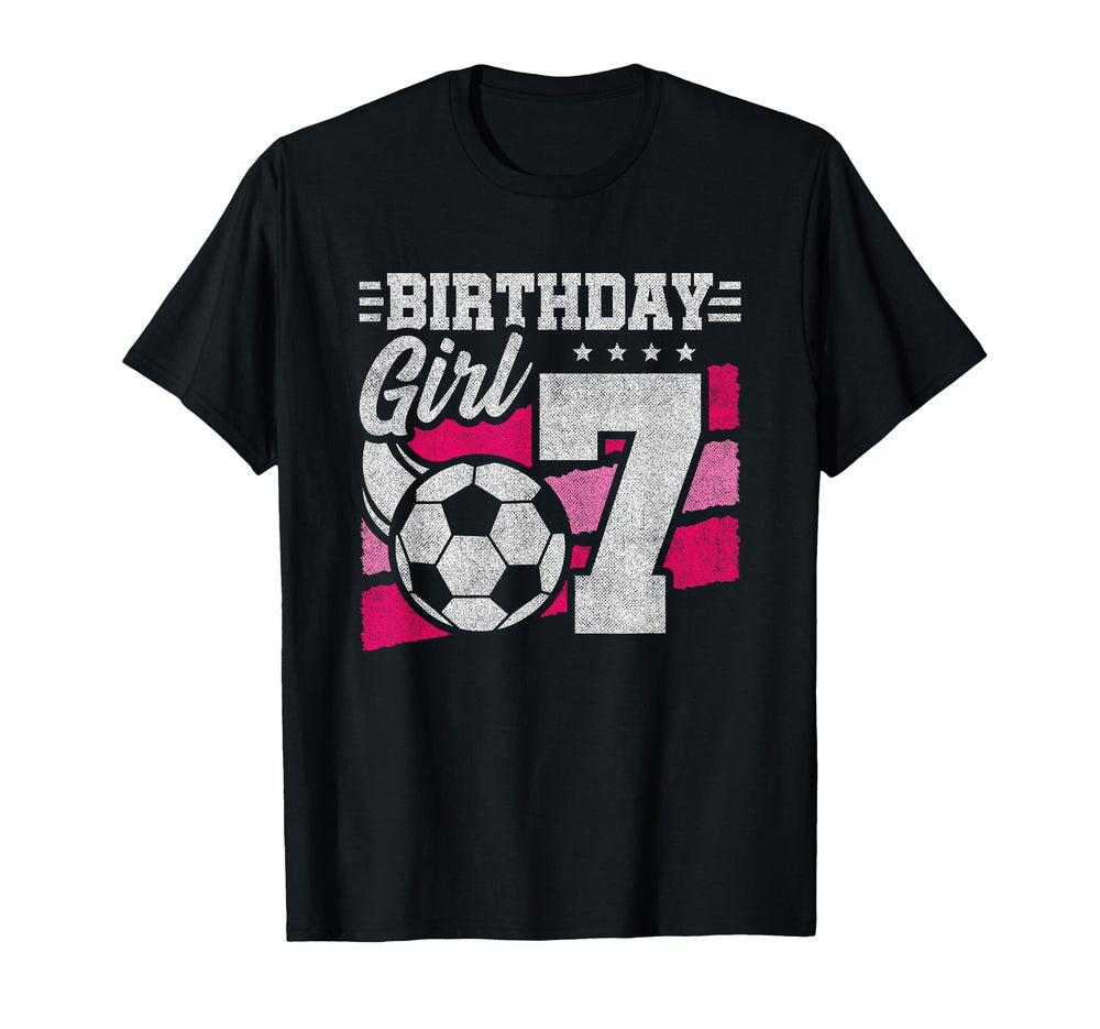 7 Year Old Birthday Soccer Party T-Shirt - Aesthetic Graphic for Adults