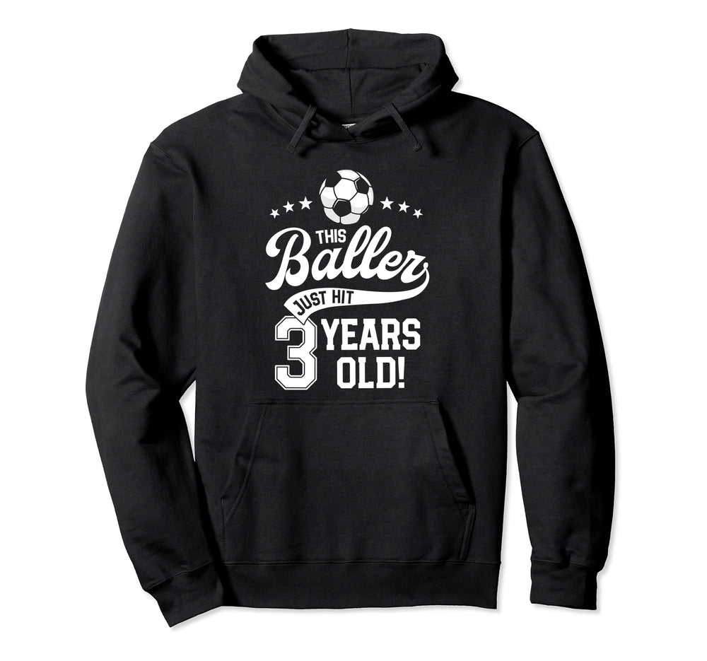 3 Years Old Soccer Themed Birthday Hoodie - Fun Novelty Design Unisex