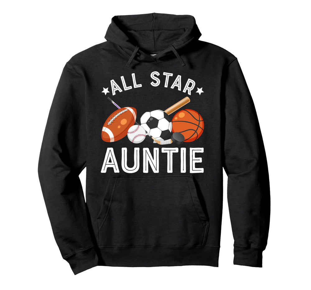 All Star Auntie Birthday Basketball Hoodie - Trendy Graphic Men Women