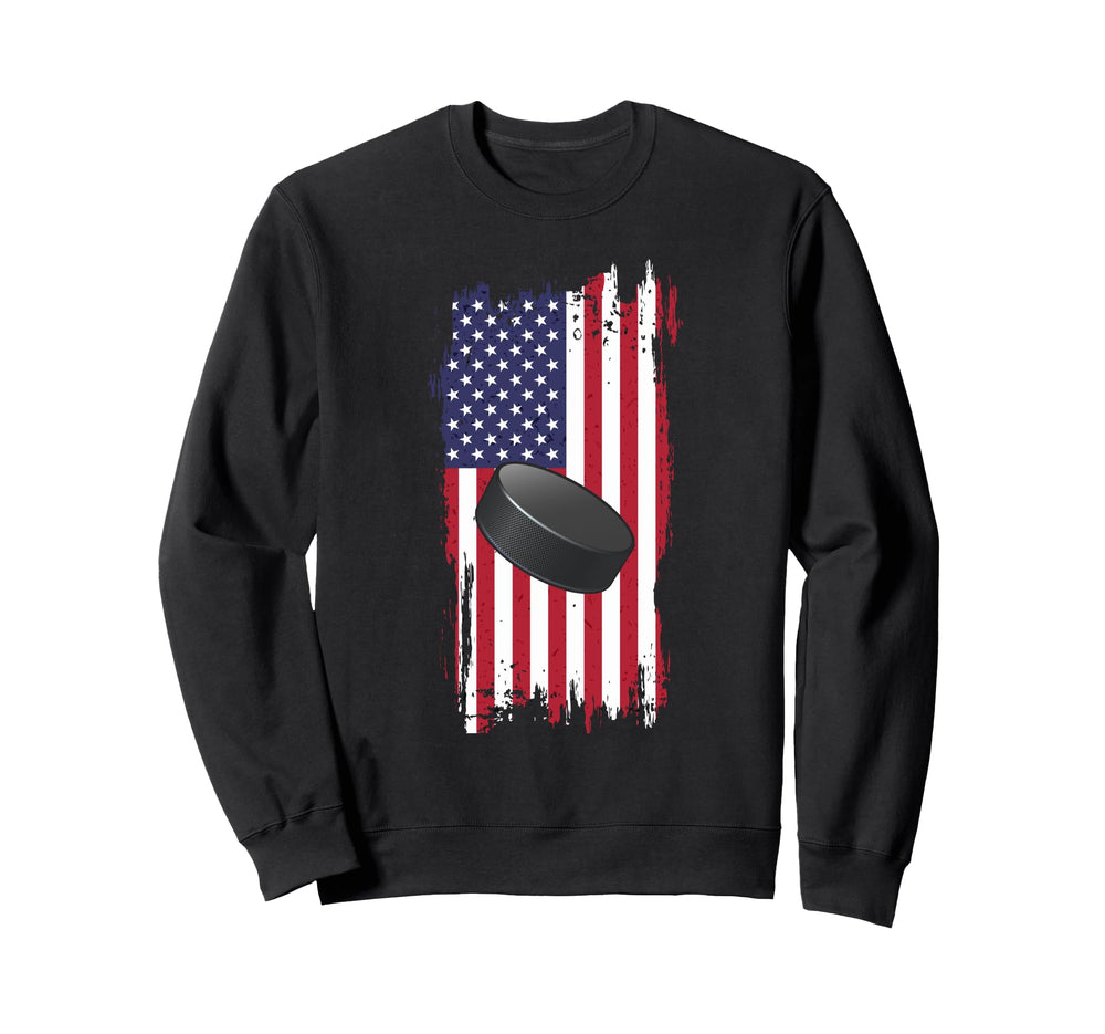 Patriotic Ice Hockey Snow Sports Sweatshirt - Trendy Graphic Unisex