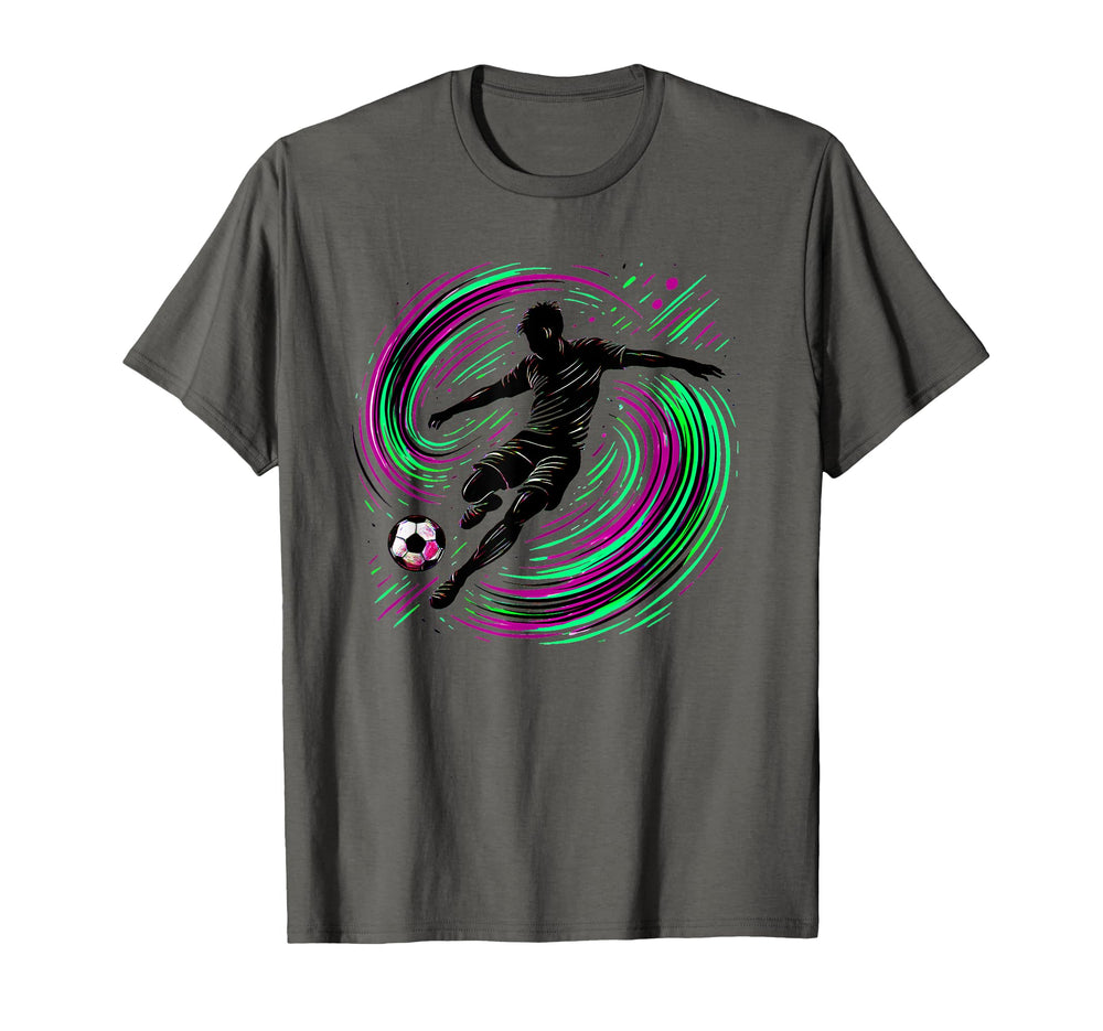 Powerful Soccer Kick Male Athletes And T-Shirt - Novelty Apparel Men Women