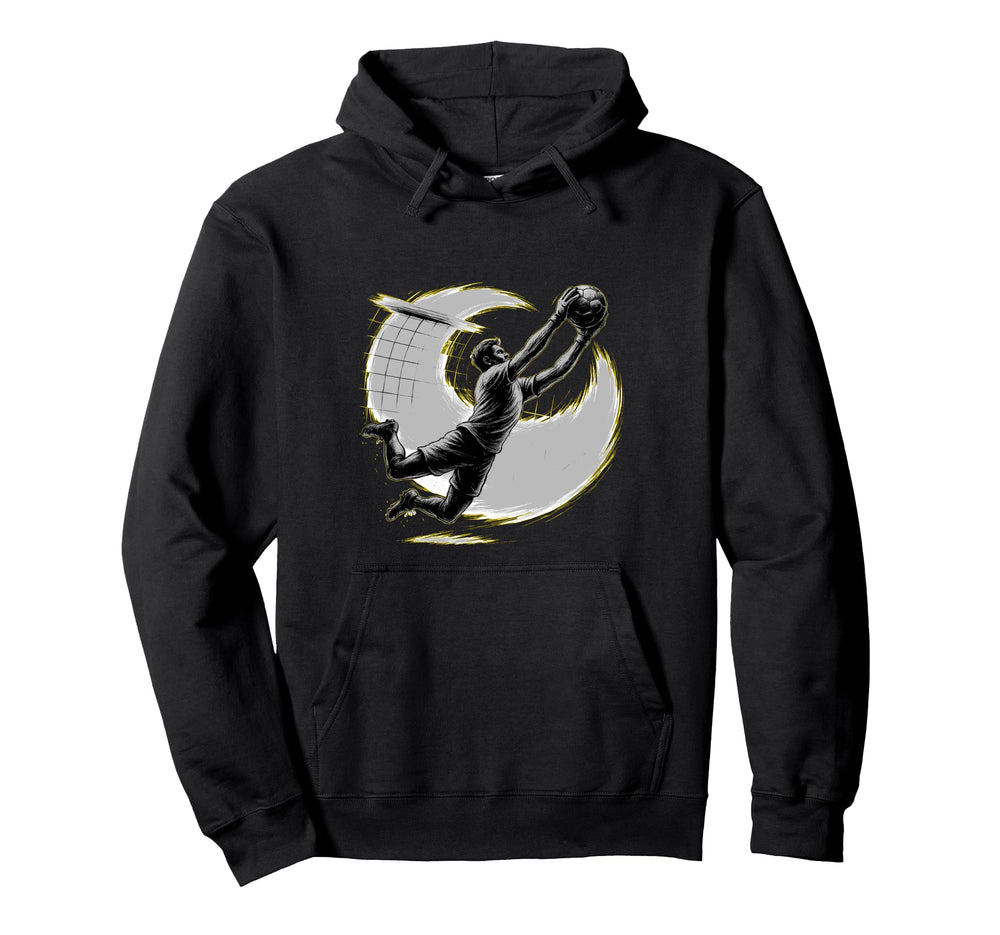 Mens Soccer Goalie Silhouette Players Hoodie - Minimalist Print Men Women