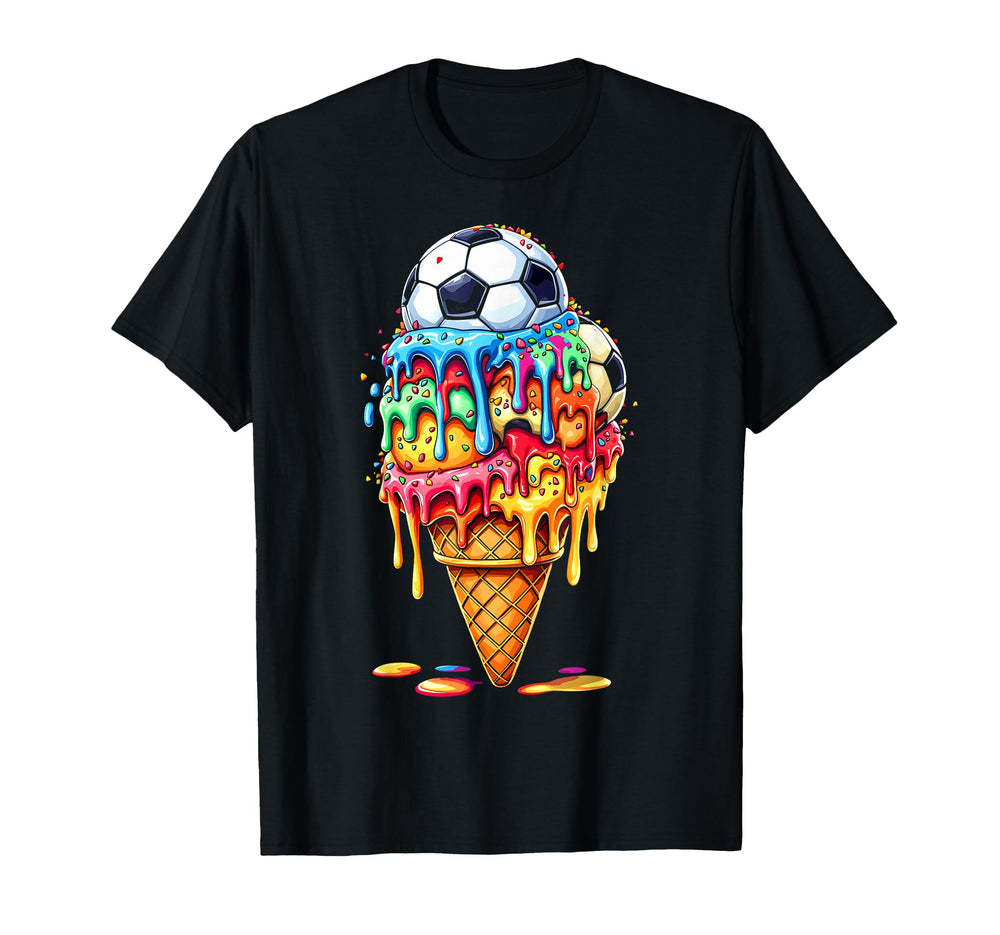 Soccer Drip Ice Cream Drip Sprinkles T-Shirt - Custom Art Print for Adults