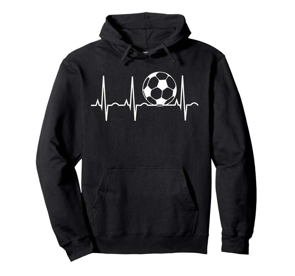 Soccer Heartbeat Soccer Ball Heartbeat Hoodie - Aesthetic Graphic Unisex