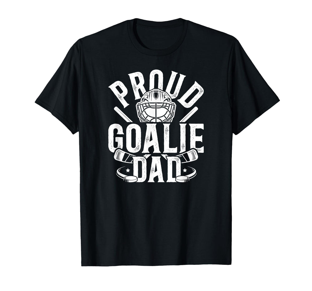 Proud Hockey Goalie Dad Hockey T-Shirt - Minimalist Print Men Women