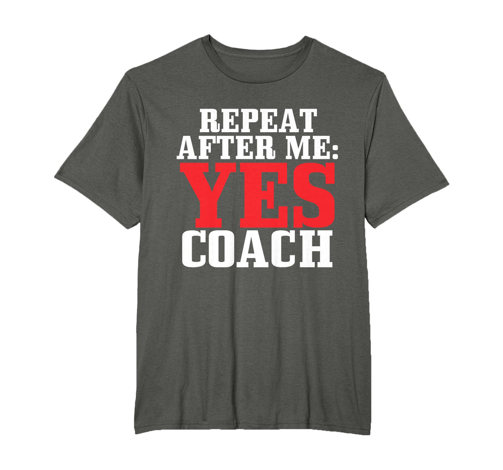 Repeat After Me Yes Coach Baseball T-Shirt - Minimalist Print for Adults