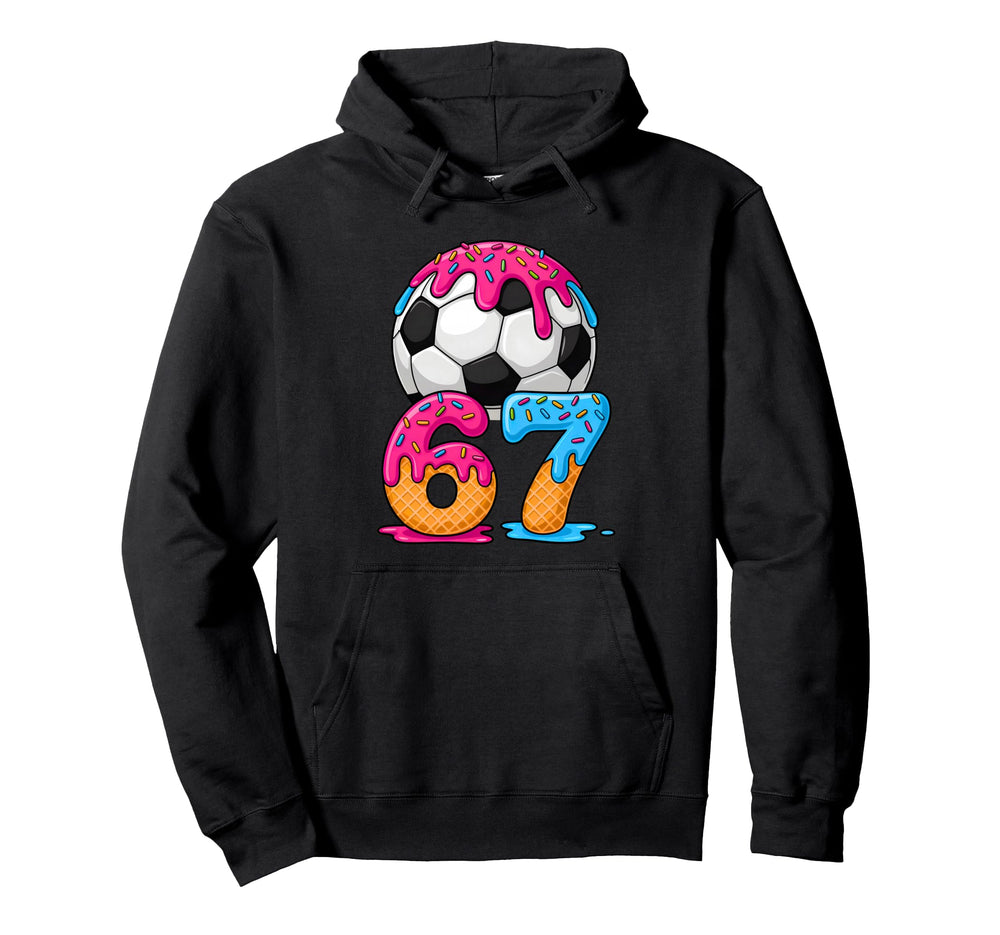 Soccer Ball Ice Cream Number Birthday Fun Hoodie - Custom Art Print Unisex