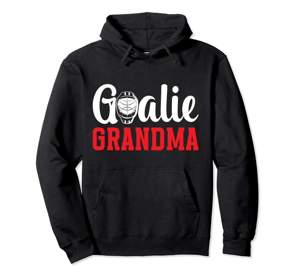 Ice Hockey Goalie Grandma Hockey Hoodie - Minimalist Print Men Women